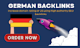 create 25 german high da backlinks
