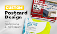 design a professional postcard for print and direct mail