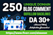 do high quality 250 unique domain blog comments dofollow backlinks linkbuilding