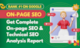 provide complete on page SEO audit to rank higher