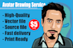 draw cartoons caricatures avatar of you from photo