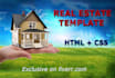 design HTML real estate template