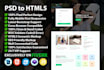 professionally convert PSD to html responsive