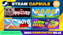 custom hand drawn steam capsule art for your indie game