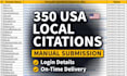 manually build 350 USA local citations and directory submission