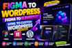 convert figma to wordpress, figma to elementor, html to custom wordpress website