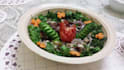 write healthy recipes with nutrition information per serving