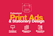 design a professional print ad and stationery