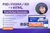 convert PSD, figma or xd to responsive HTML, CSS, bootstrap