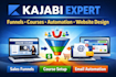 design kajabi landing pages, sales funnels and email automation