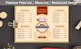 menu design for restaurants, beauty, and salons