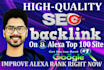 create high quality SEO backlinks on alexa top 100 site