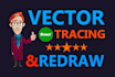 convert vector tracing or logo redraw asap