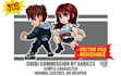 draw cute cool custom chibi character art for vtuber, dnd or pfp
