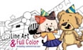 draw line art illustration for children