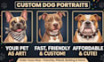 make custom cartoon dog portraits of frenchie, pitbull,pug,bulldog