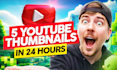 design attractive high CTR 5 youtube thumbnails in 24 hours