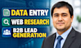 do data entry, web research and b2b lead generation