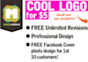 create TWO professional logos with free unlimited revisions