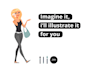 illustrate flat vector fashion or cartoon characters