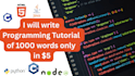 write programming tutorials, fresh blogposts and tech articles