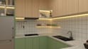 design and render realistic modern kitchen and cabinetry
