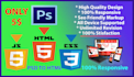 convert psd to html, jpg to html, xd to html in 24 hour