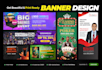 design marketing banner ads, roll up banner, signage design