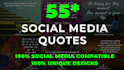 create 55 social media quotes with your logo and URL