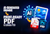 recreate your ai design to a high quality, print ready pdf, flyer postcard etc