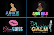 do 3 eye lash, hair extensions, and feminine logo design