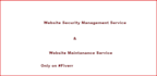 website security and website maintenance services