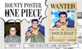 draw costum one piece wanted poster and anime character