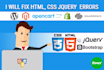 fix  html,css,jquery and responsive issue