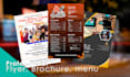 design a flyer menu or brochure for your event