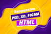 convert psd, figma, dx, image, pdf to responsive html