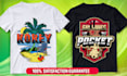 do trendy custom graphic t shirt design in 24 hours