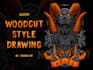 make hand drawn illustration with engraving or woodcut style