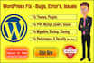 fix wordpress issues, errors, bugs or problems
