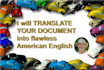 translate your document to american english