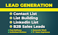 do b2b lead generation, linkedin leads, prospect list, and email list building