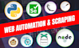 do web scraping data mining automation with python selenium puppeteer nodejs