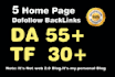 5 high trust flow da 50 plus dofollow backlinks
