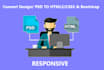 convert psd to html responsive using html css bootstrap