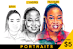 hand draw a realistic  pencil portrait for you