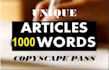 write 4 x 1000 words SEO original articles