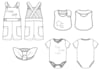 draw technical fashion illustration for baby clothing items
