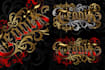 do retro vintage logo design, tattoo barbershop lettering