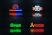 design neon style logo intro animation