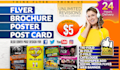 design a flyer, poster, hero images, and brochure in 24 hrs